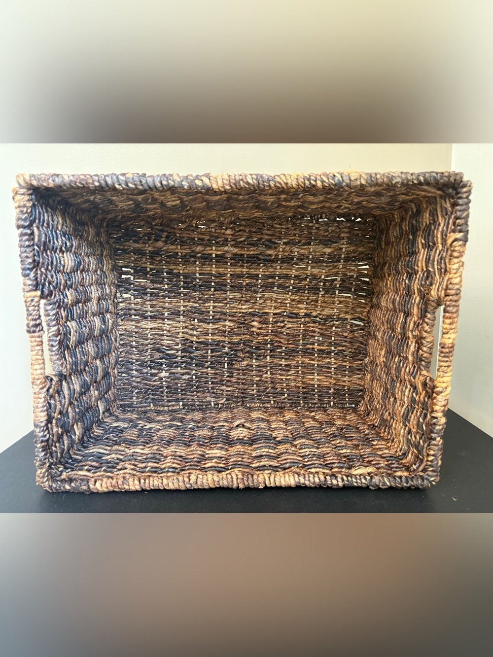 Abaca Rectangle Storage Basket, Large 16” x 12” x 9.25”T